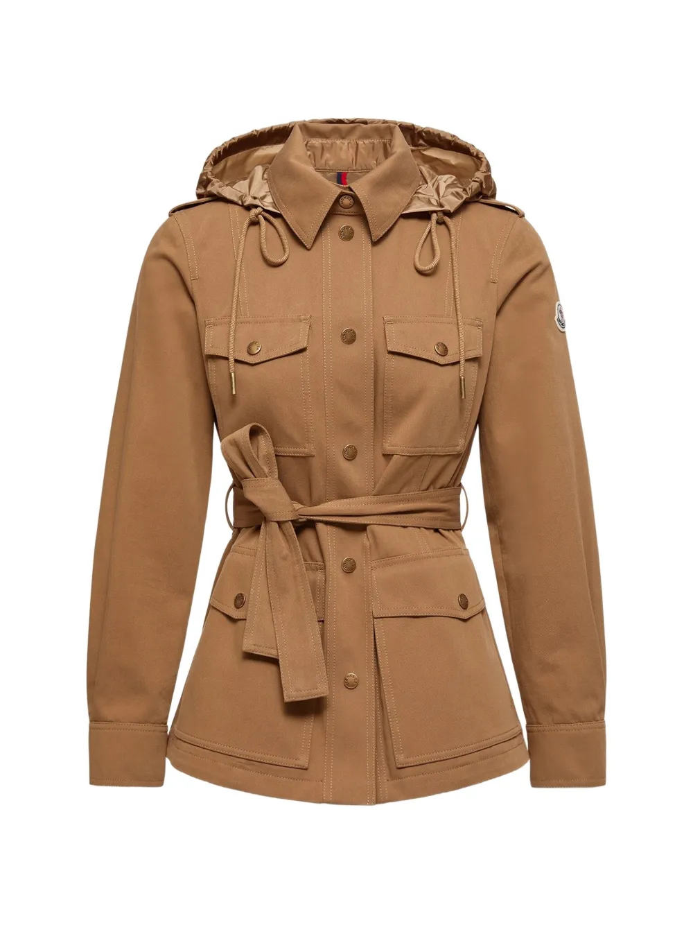 MONCLER Kapuzenjacke mit Gürtel - Braun