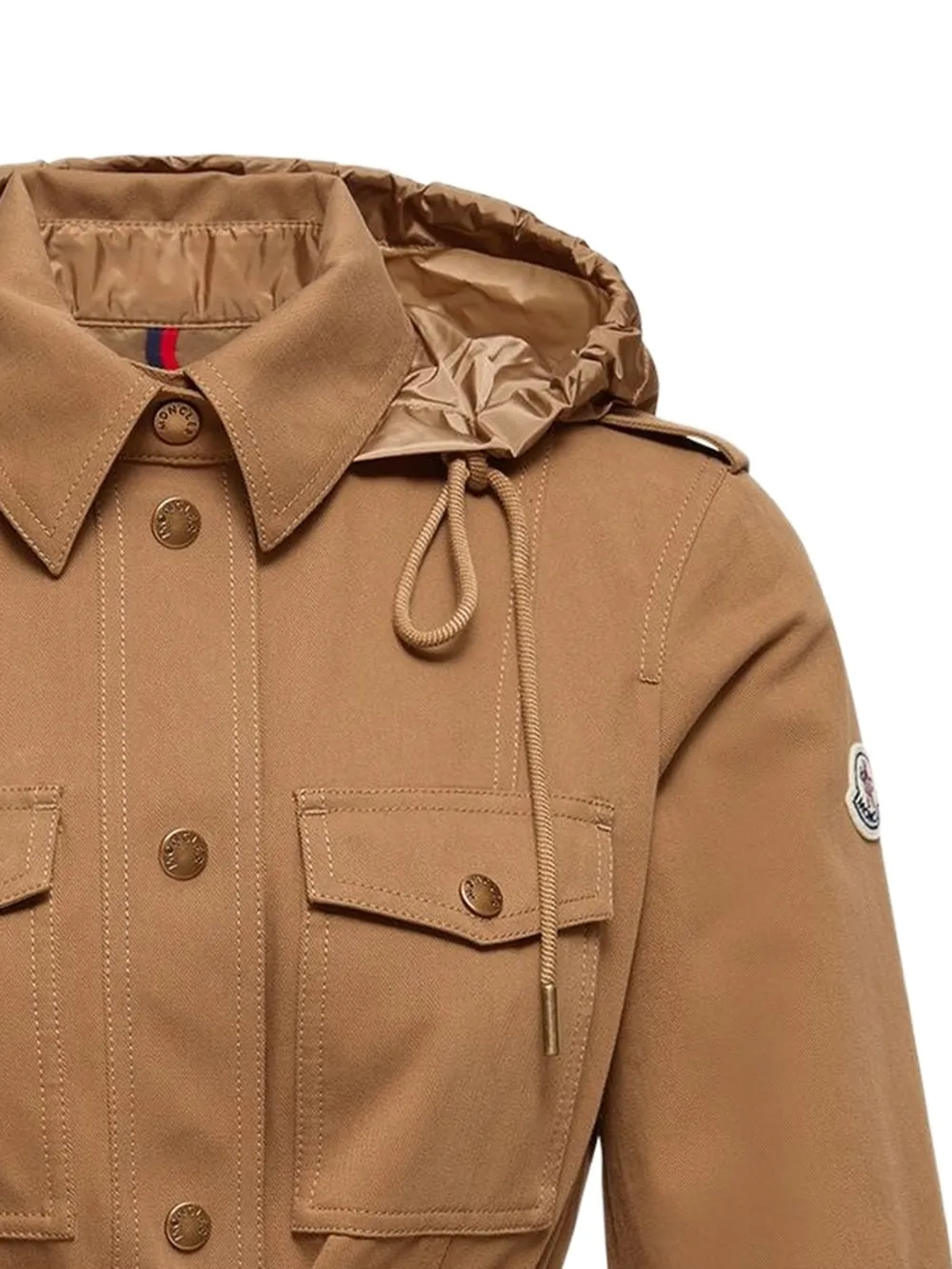  Moncler Belted Hooded Jacket - Brown 