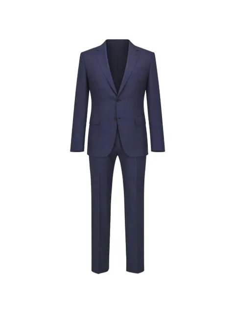 Canali check flap pockets suit