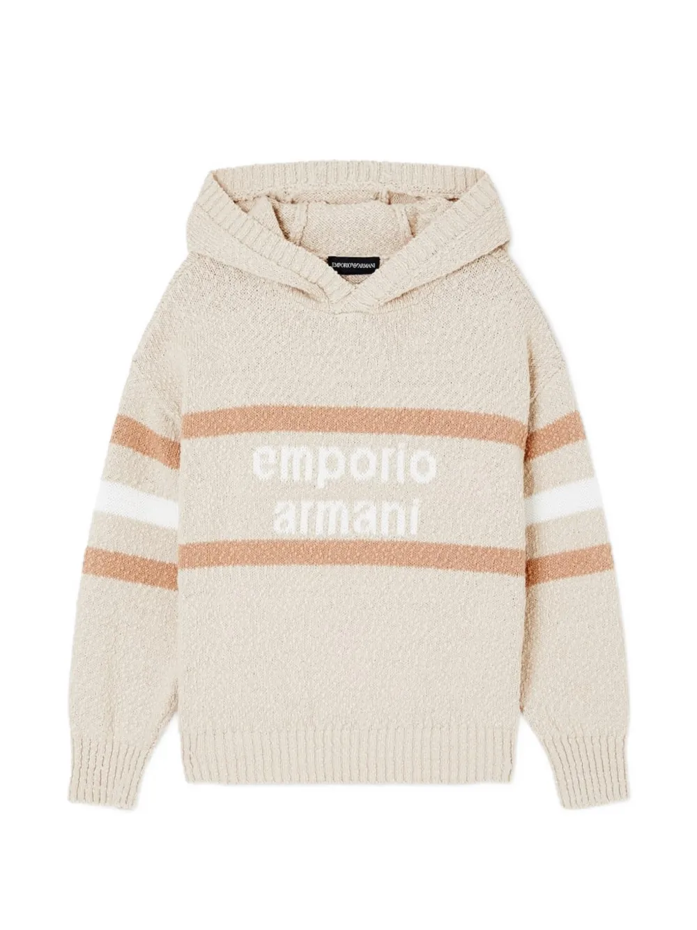 Emporio Armani Kids striped hoodie - Toni neutri