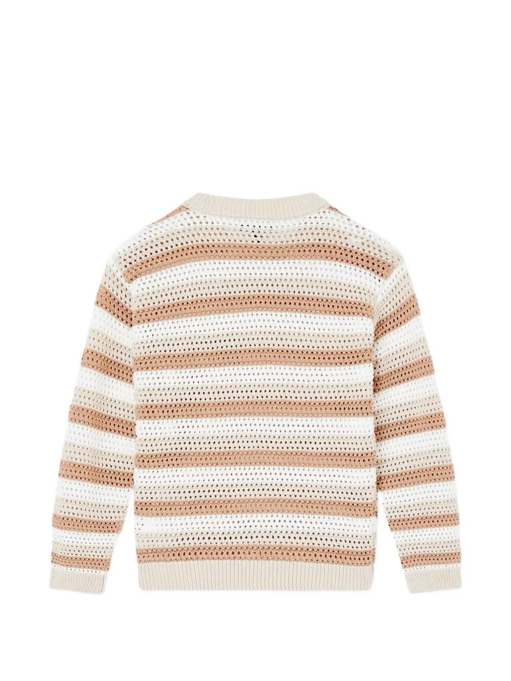 Emporio Armani Kids Gestreepte trui met ronde hals Beige