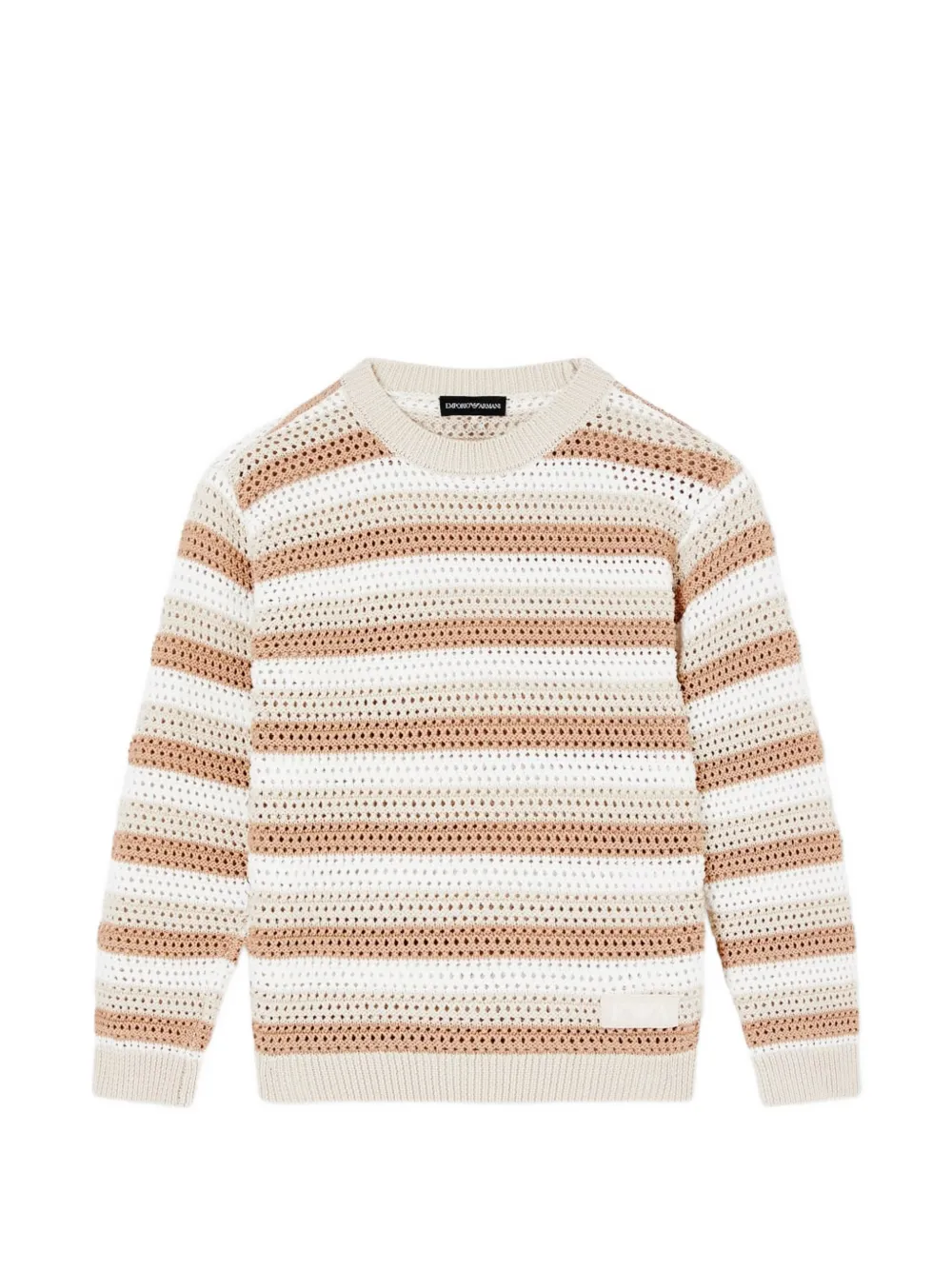 Emporio Armani Kids striped round-neck sweater - Toni neutri