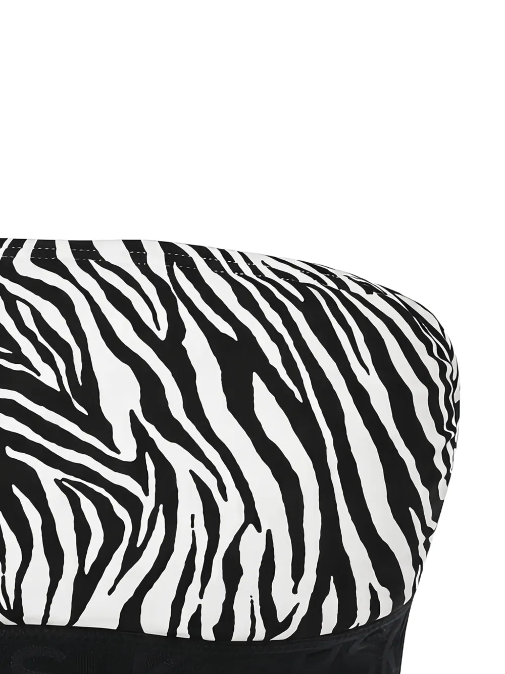  Michael Michael Kors Bandeau Zipped-back Zebra-print Bikini Top - White 