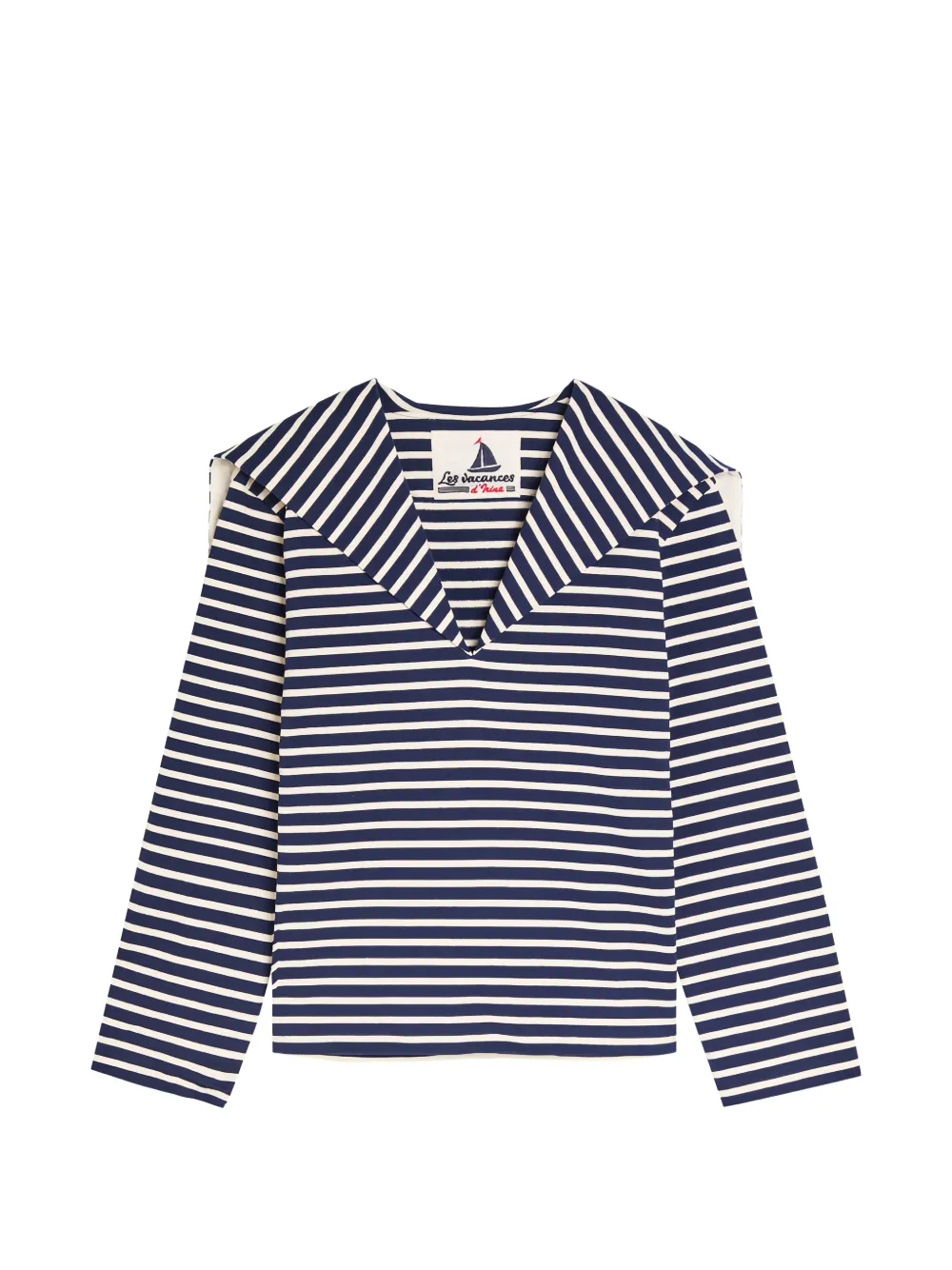 LES VACANCES D'IRINA striped V-neck top - Blu