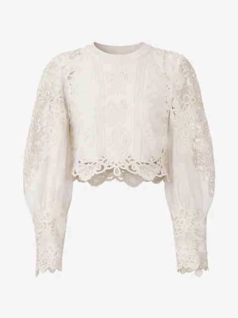 Sea Blusa Vania de crochê com renda