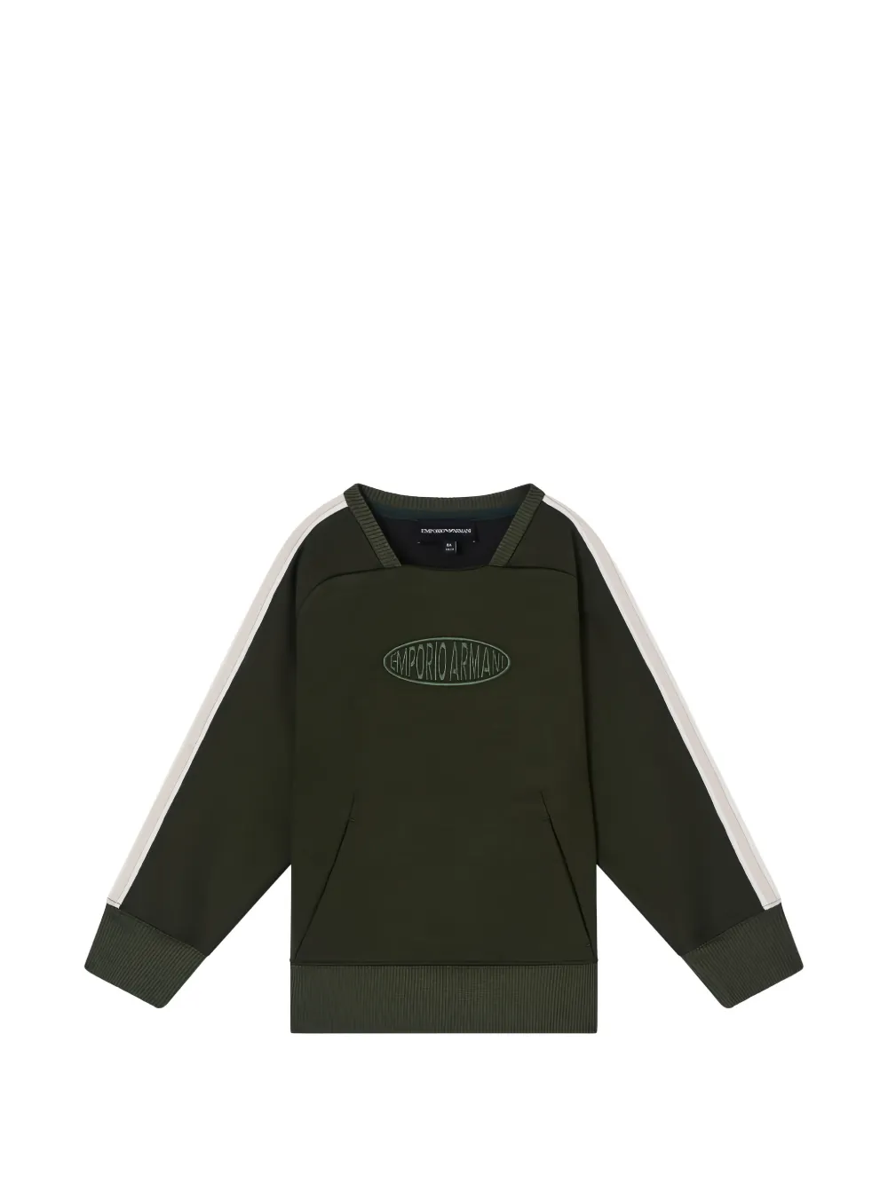 Emporio Armani Kids logo-embroidered sweatshirt - Verde