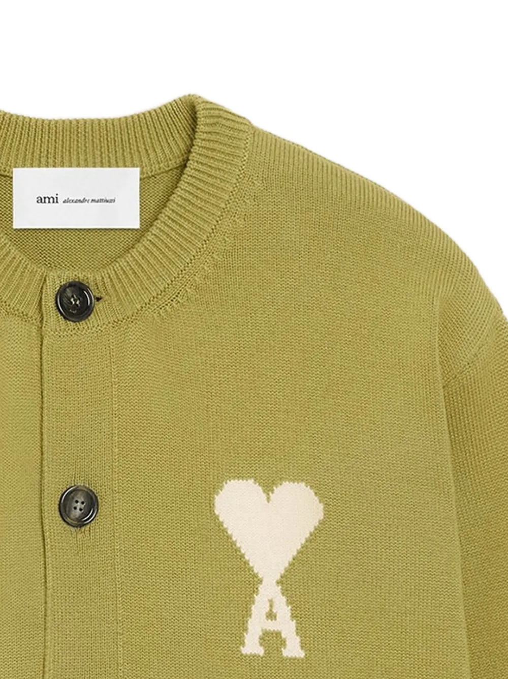 AMI Paris Ami de Coeur intarsia-logo cardigan | Cardigans