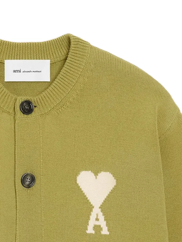 AMI Paris Ami De Coeur カーディガン | グリーン | FARFETCH JP