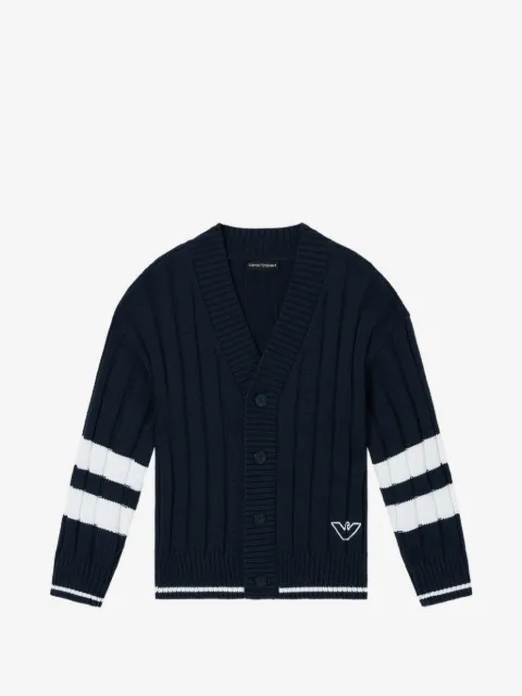 Emporio Armani Kids V-neck striped cardigan