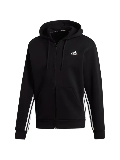 adidas zipper three-stripe hoodie