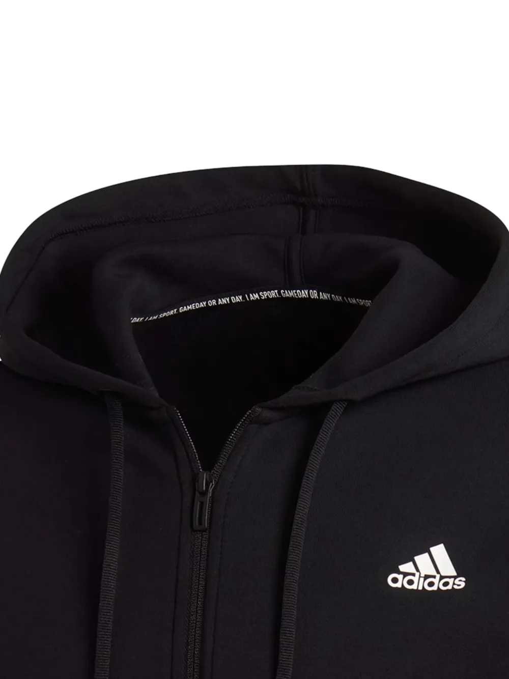 adidas Hoodie met drie strepen en rits Zwart
