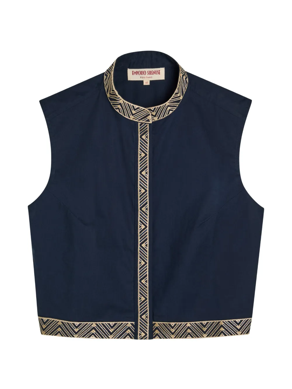 Emporio Sirenuse Andorra embroidered top - Blu