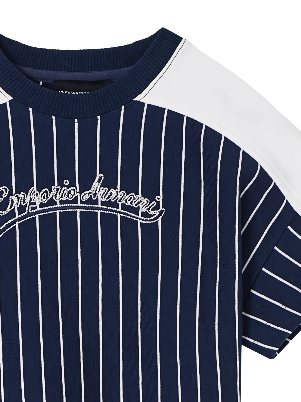 Emporio Armani Kids Gestreepte shorts set Blauw