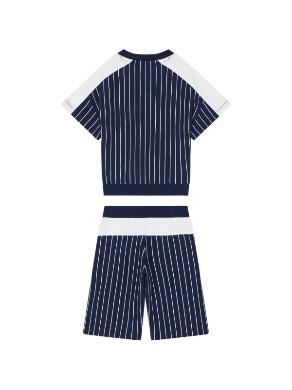Emporio Armani Kids ストライプ ショートパンツ セット | ブルー