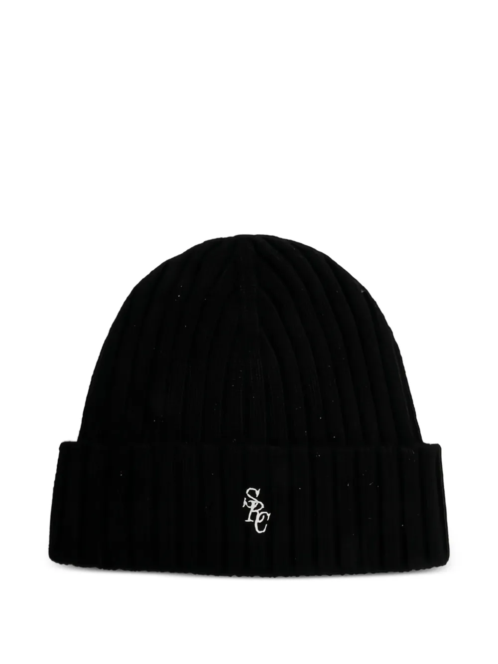 Sporty & Rich ribbed logo beanie - Nero