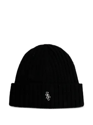 GUESS USA ribbed-knit Beanie Hat And Scarf Set | Black  display picture 2