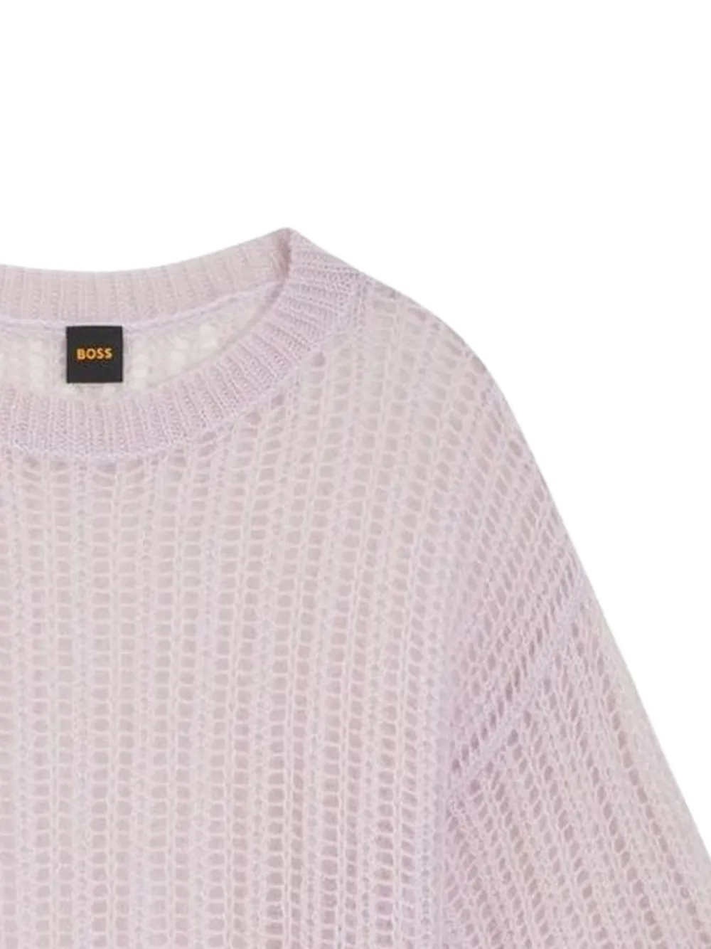 Open-Knit Round-Neck Sweater