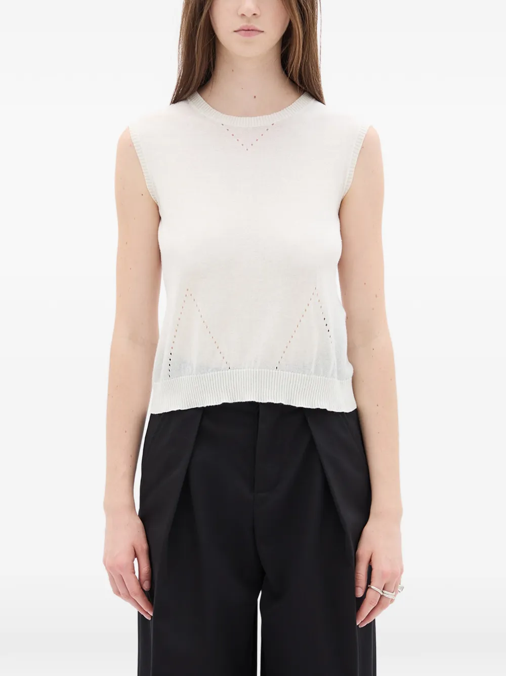Ann Demeulemeester Roka sleeveless top - Bianco