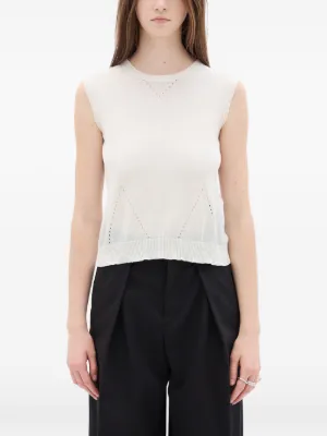 ANN DEMEULEMEESTER シルク　ストライプ タンクトップ 34 Seva Tank Top – Ann Demeulemeester