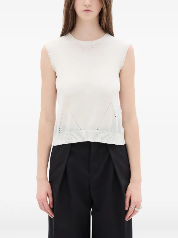 Ann Demeulemeester Roka Tank Top in White