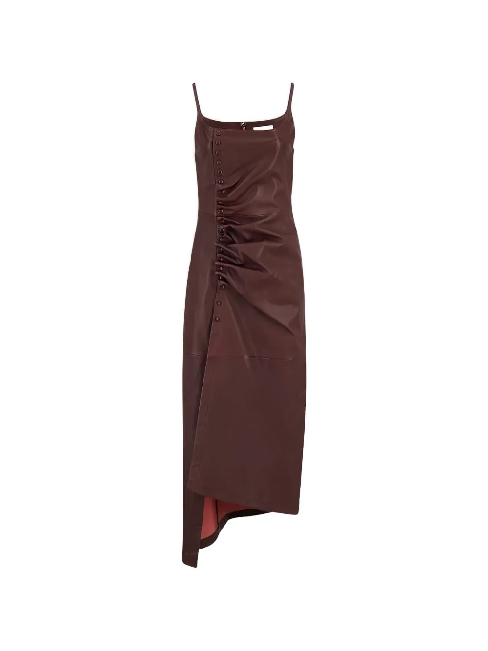 Rabanne asymmetric ruched dress - Rot