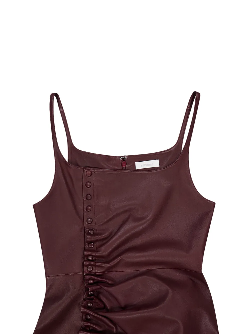  Rabanne Asymmetric Ruched Dress - Red 
