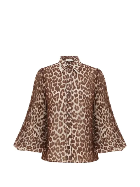 ZIMMERMANN Sunray leopard-print collared shirt