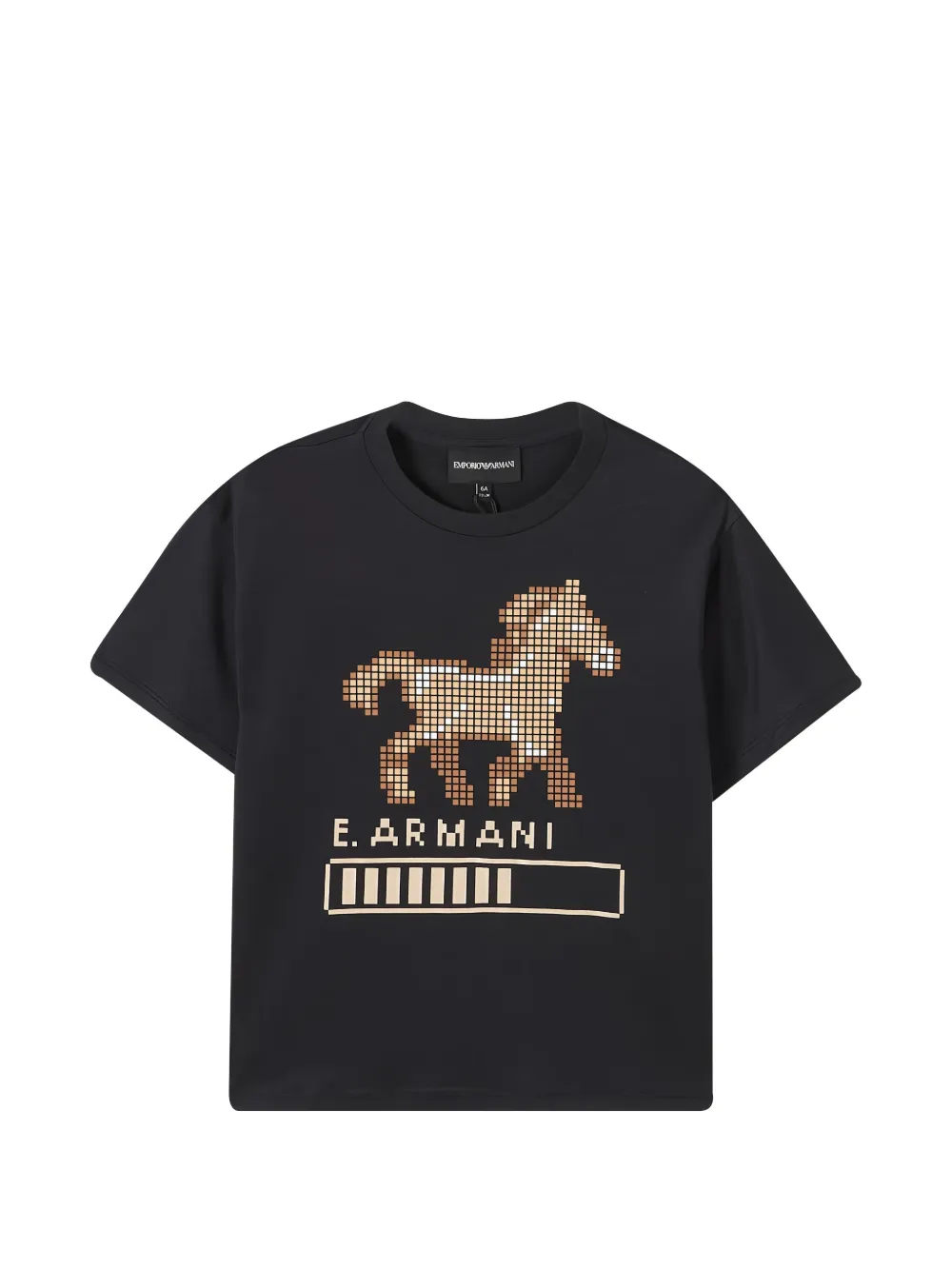 Emporio Armani Kids horse-print T-shirt - Nero