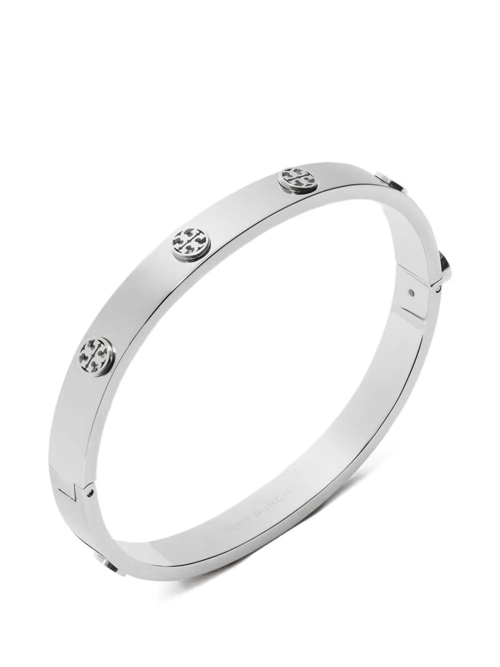  Tory Burch Icon Hinge Stud Bracelet - Silver 