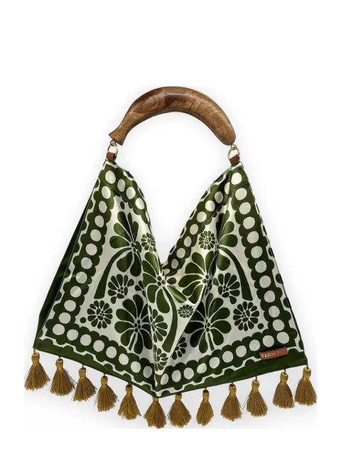 FARM Rio small jacquard-tassels floral-print tote bag