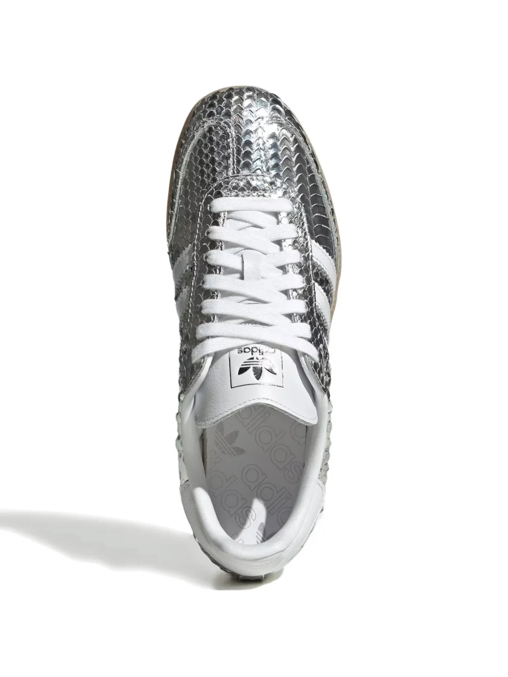 adidas Samba gestreepte sneakers met slangen-effect Zilver