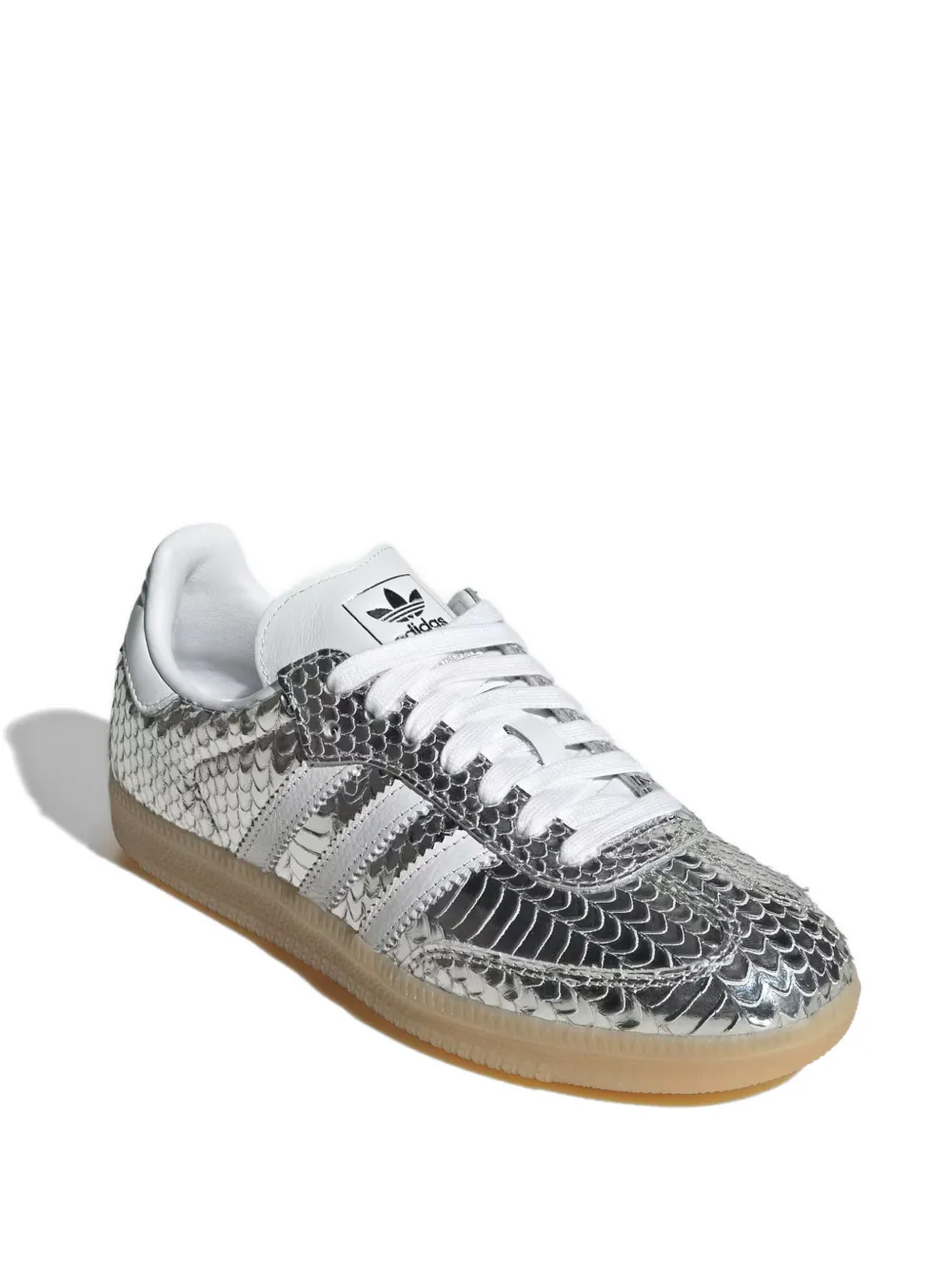 adidas Samba gestreepte sneakers met slangen-effect Zilver