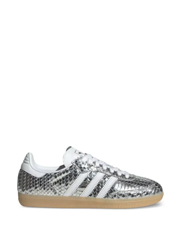 Adidas Samba スネークスキンパターン スニーカー | シルバートーン
