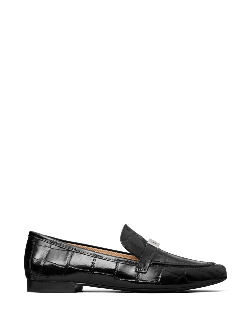 Tory Burch croc-effect leather loafers - Black