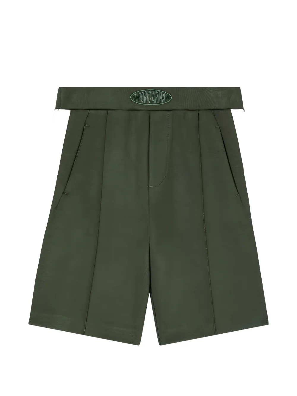 Emporio Armani Kids logo-embroidered shorts - Verde
