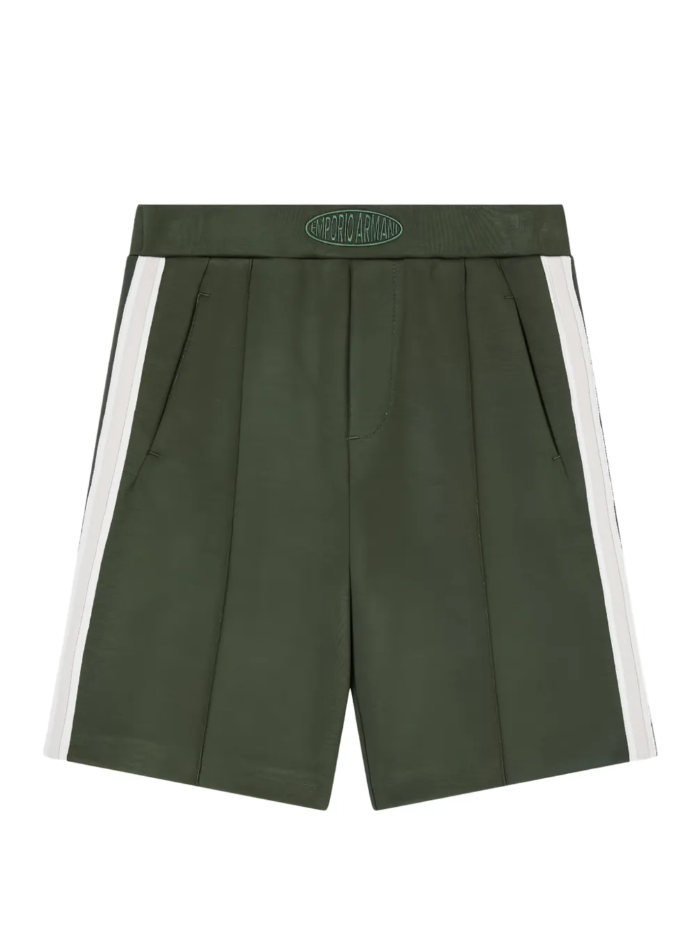 Emporio Armani Kids logo-embroidered shorts - Verde