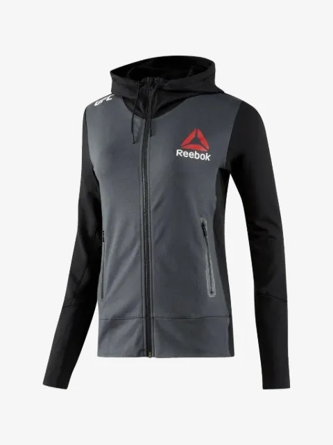 Reebok chamarra deportiva con cierre y capucha