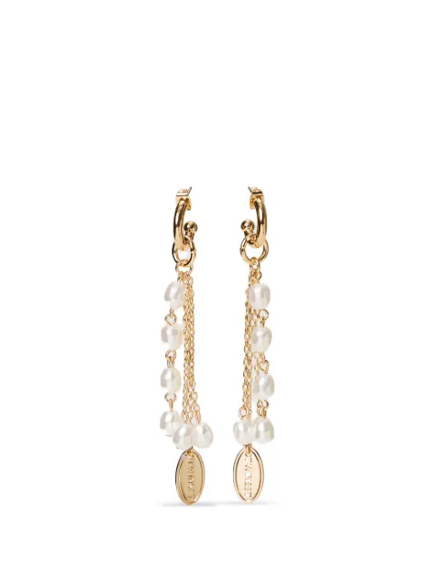 TWINSET aretes de cadena con perla