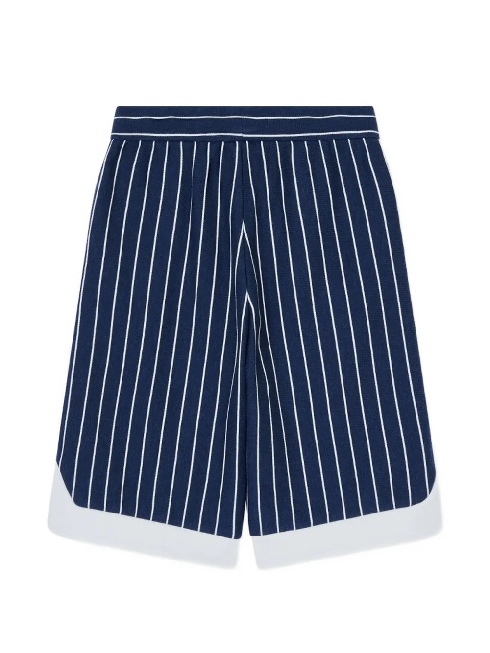 Emporio Armani Kids Katoenen gestreepte shorts met trekkoord Blauw