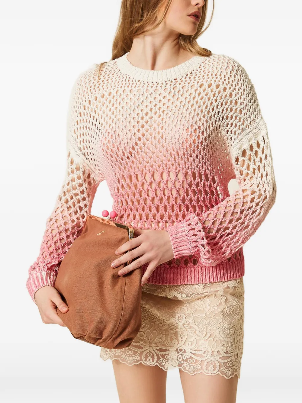 TWINSET x Myfo openwork jumper with gradual print