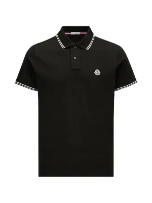 モンクレール　ポロシャツ　ブラック　Lサイズ　ビッグロゴ　2T1057 MONCLER (モンクレール) ワンポイント 半袖 ポロシャツ メンズ S M L