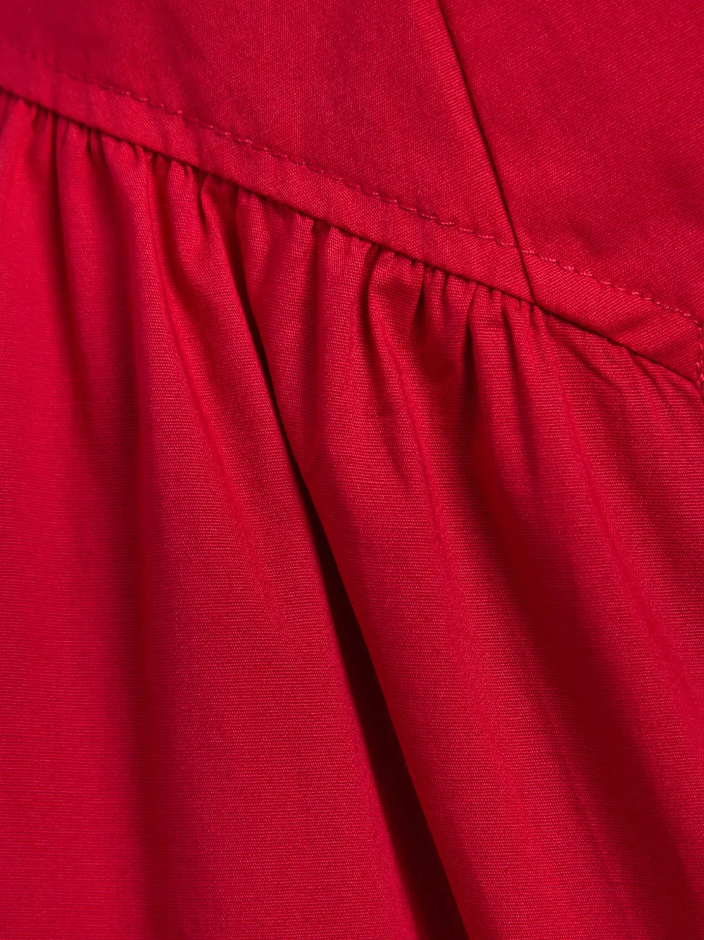 STAUD Gwen gesmockte mini-jurk Rood