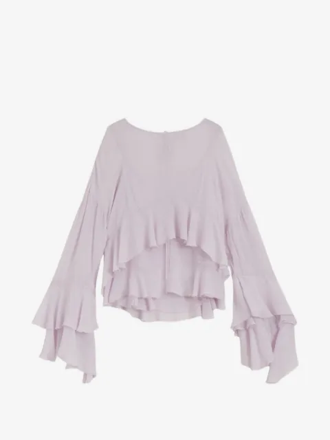 BOSS relaxed-fit blouse in seersucker