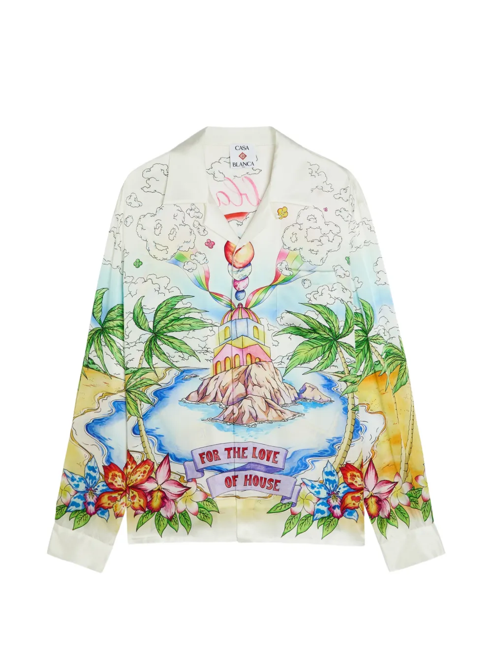 Casablanca long-sleeve graphic shirt - Bianco