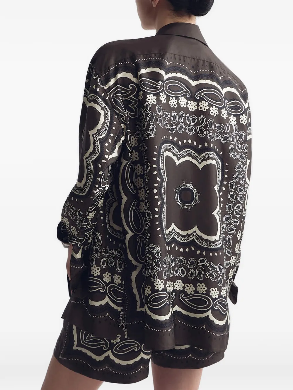 Nili Lotan Alfie blouse met bandana-print Bruin