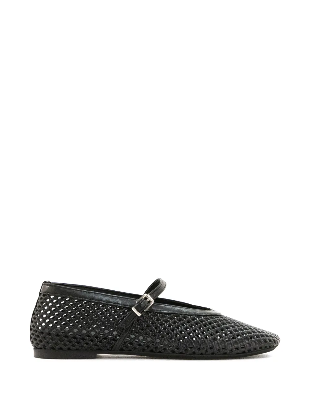 POEVE woven buckle ballet flats - Nero