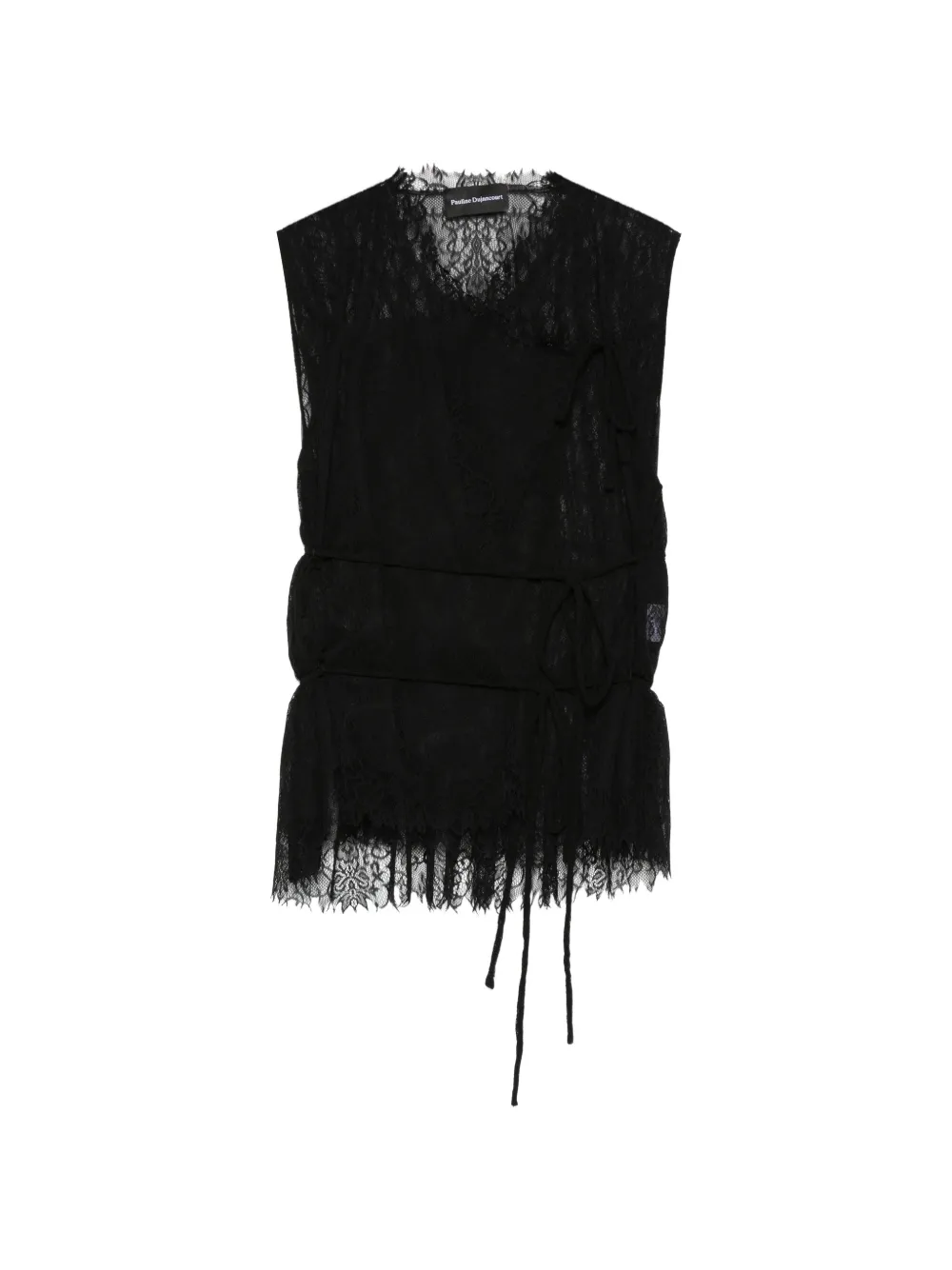 PAULINE DUJANCOURT lace tie top - Nero