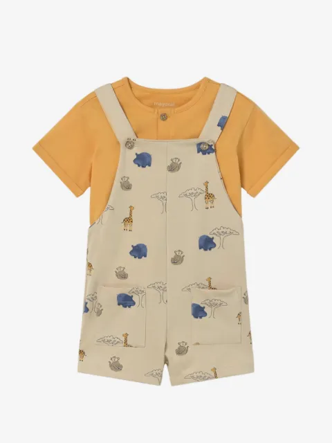 Mayoral graphic-print and T-shirt dungarees set