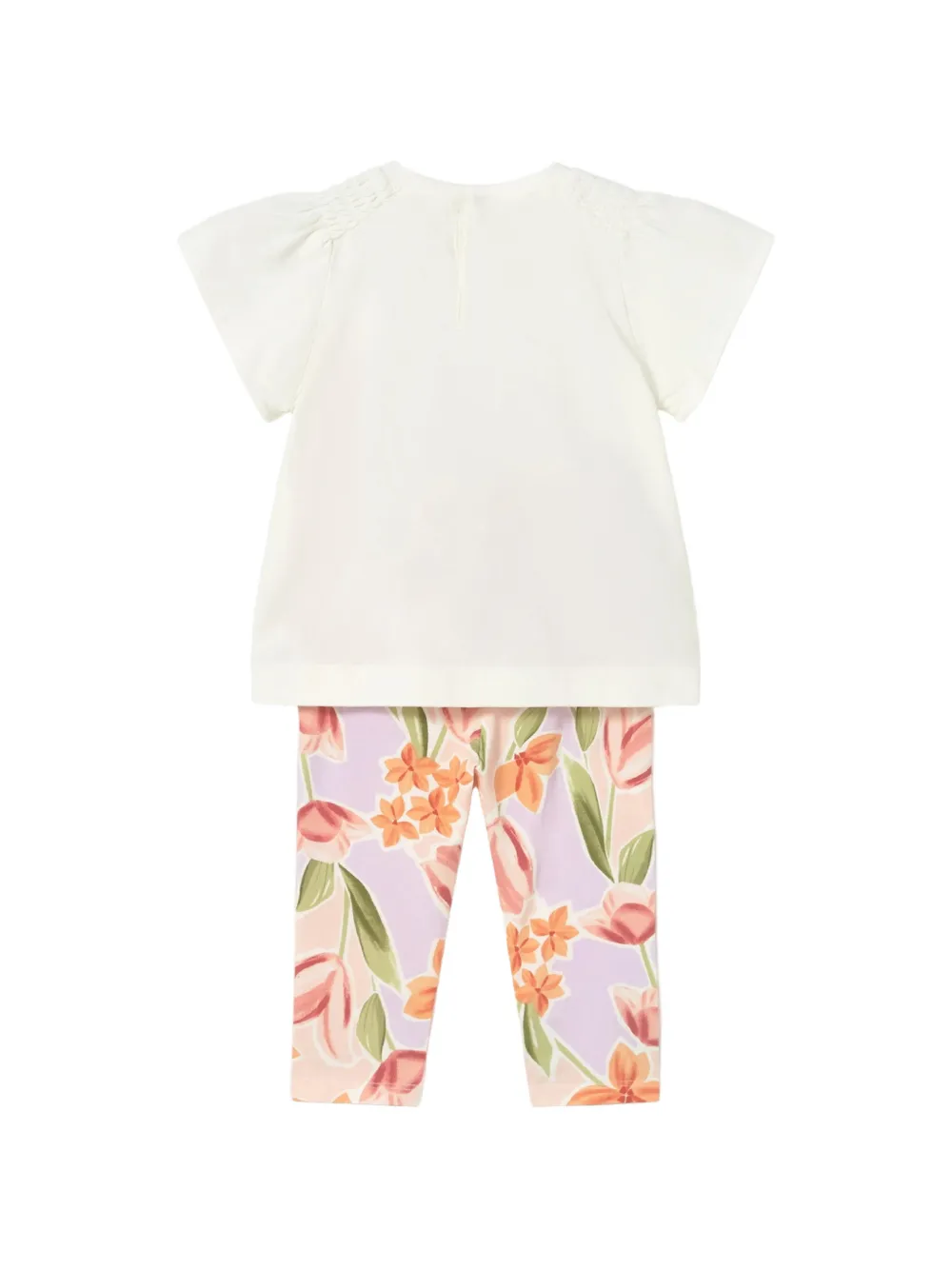  Mayoral Floral-print Leggings Set - Neutrals 