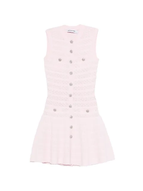 Self-Portrait embellished buttoned mini dress